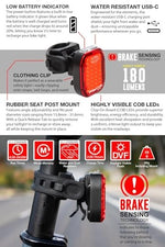 NiteRider Vmax+ 180 ALTO Taillight 180 Lumen USB-C Rechargeable