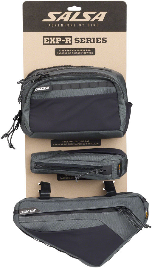 Salsa Exp R Series Bag Bundle Includes Campion Frame Bag, Fireweed Handlebar Bag, And Trillium Top Tube Bag (Small)