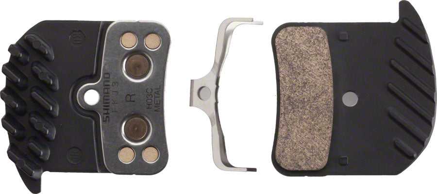 Shimano H03C-MF Disc Brake Pad and Spring - Metal Compound Finned Aluminum Backplate One Pair