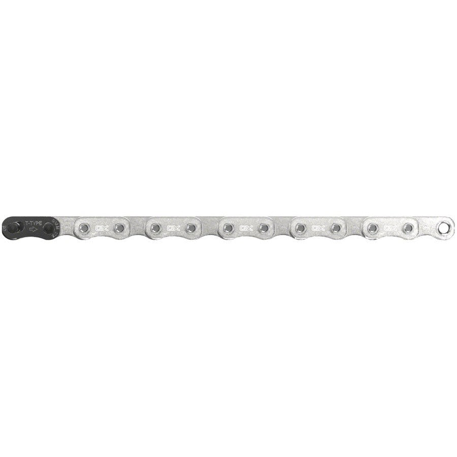 SRAM GX Eagle T-Type Flattop Chain - 12-Speed, 126 Links, Hollow Pin, Includes PowerLock Connector, Silver (square)