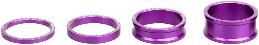 Wolf Tooth Precision Headset Stack Spacer Kit - 3mm 5mm10mm 15mm Ultraviolet Purple