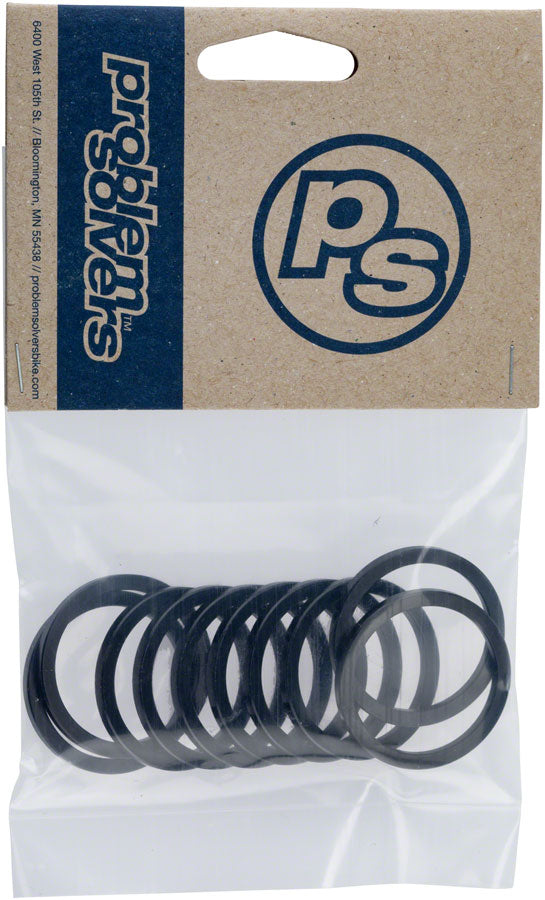 Problem Solvers Headset Stack Spacer 28.6, 3mm, Aluminum, Black, Bag Of 10