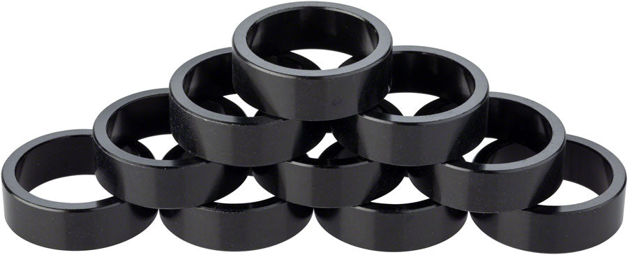 Problem Solvers Headset Stack Spacer 28.6, 10mm, Aluminum, Black, Bag Of 10