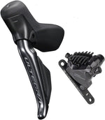 Shimano Ultegra ST-R8170F Di2 Shift/Brake Lever with BR-R8170 Hydraulic Disc Brake Caliper - Left/Front, 2x, Flat Mount, Black