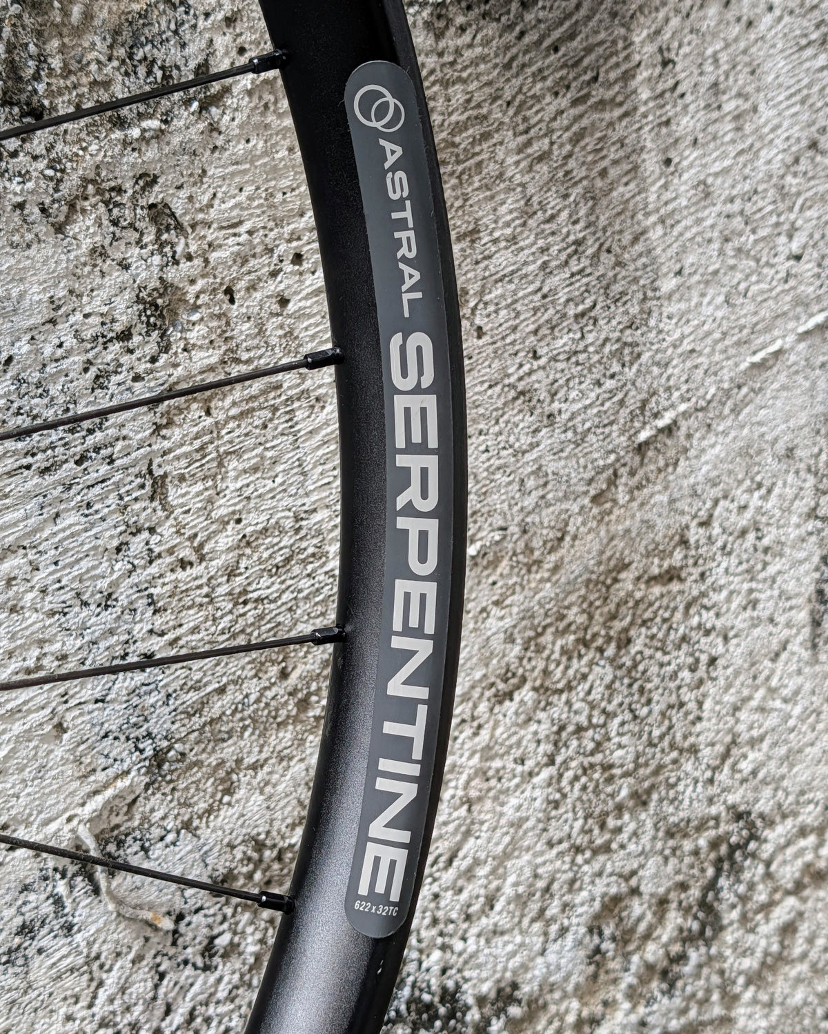 Astral Serpentine Front Wheel, 700c, 622x32TC, Disc, Black