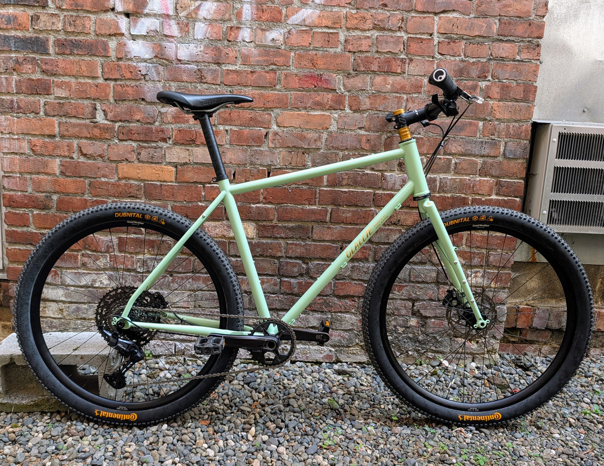 Mint Green Olallie Flat Bar Bicycle, Size Large, Shimano Cues 1x11