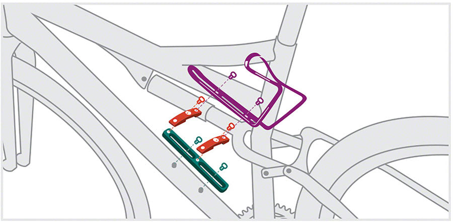 B Rad Double Barrel Bottle Cage Adapter