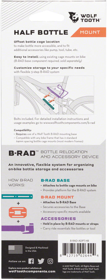 B Rad Double Barrel Bottle Cage Adapter