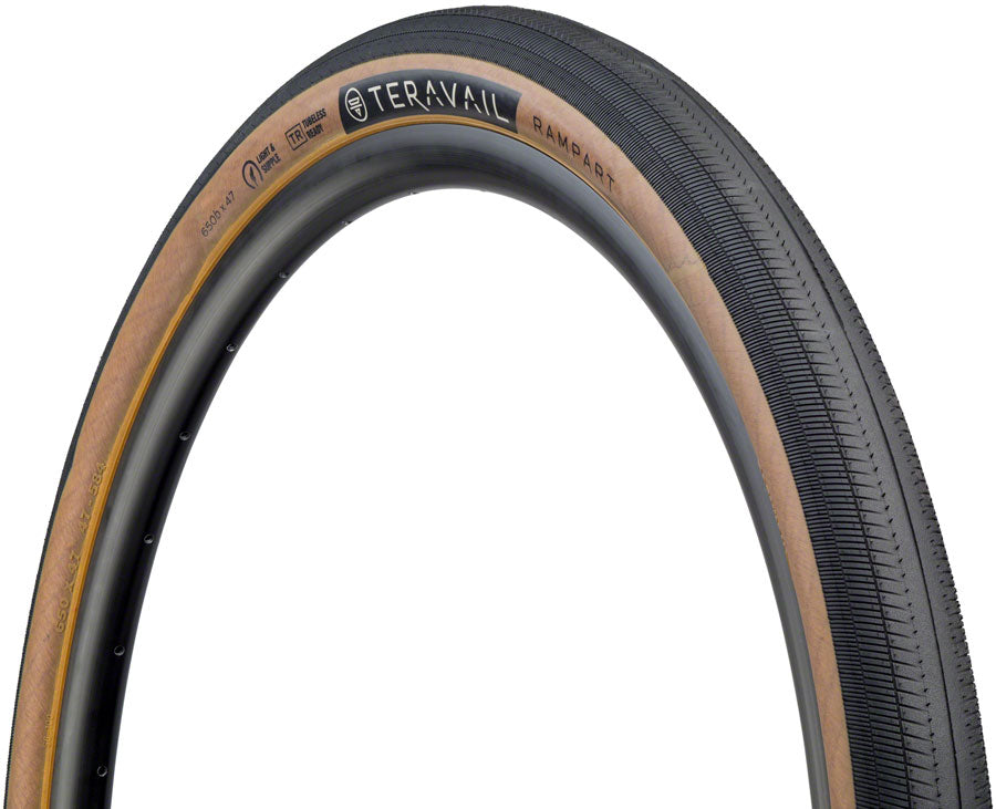 Teravail Rampart Tire 650b X 47, Tubeless, Folding, Tan, Light And Supple