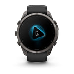 Garmin fenix 9 Pro Smartwatch - 51mm, AMOLED, Carbon Gray DLC Titanium with Black/Pebble Gray Silicone Band