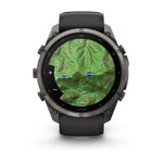 Garmin fenix 9 Pro Smartwatch - 51mm, AMOLED, Carbon Gray DLC Titanium with Black/Pebble Gray Silicone Band