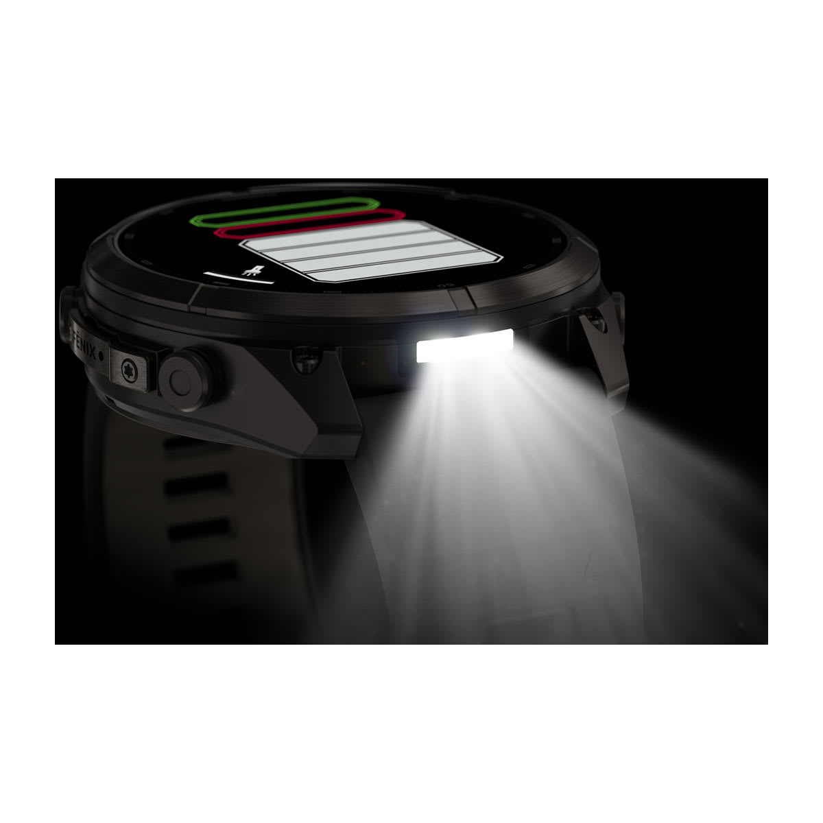 Garmin fenix 9 Pro Smartwatch - 51mm, AMOLED, Carbon Gray DLC Titanium with Black/Pebble Gray Silicone Band