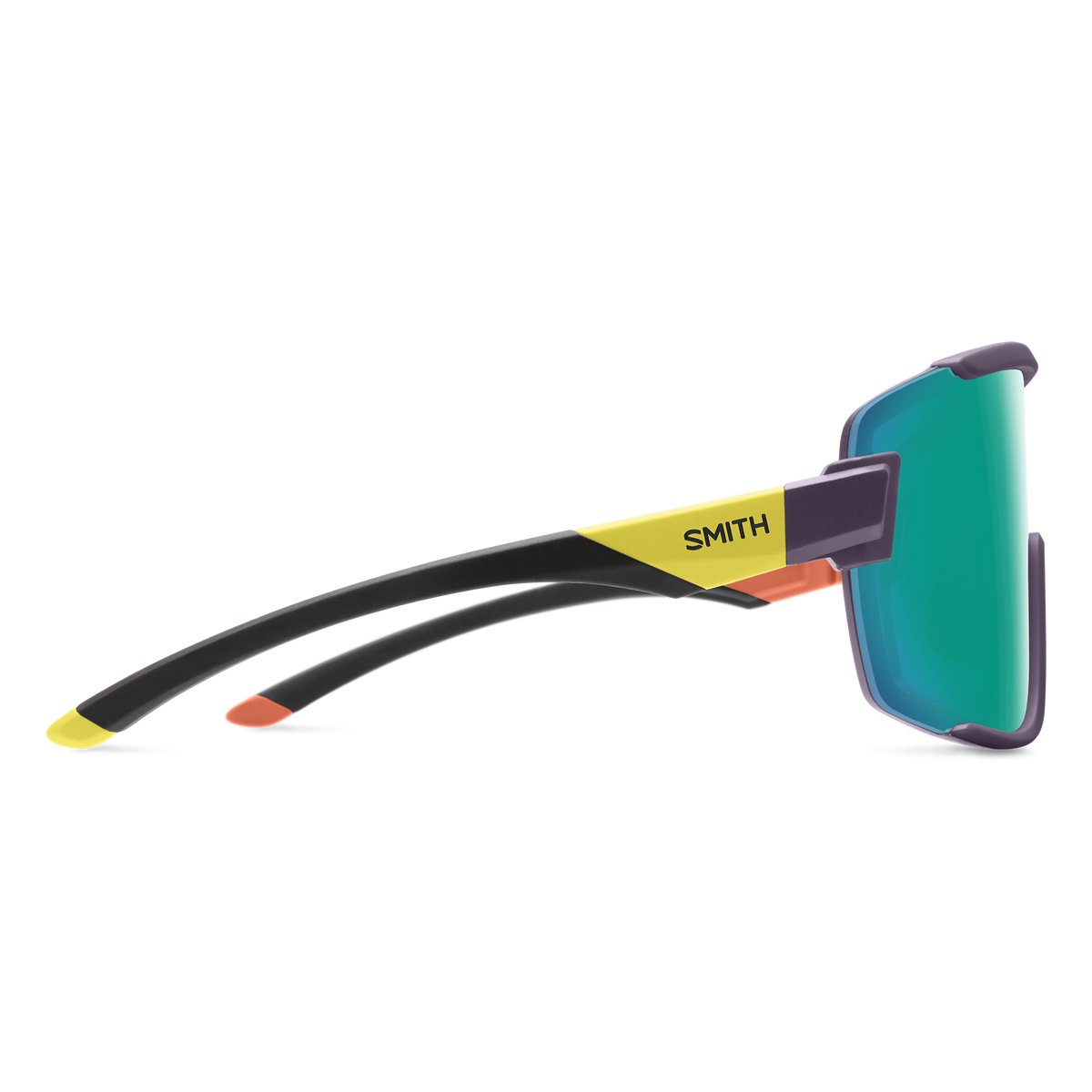 Smith Wildcat Sunglasses, Matte Purple/Cinder/Hi Viz, ChromaPop Opal Mirror