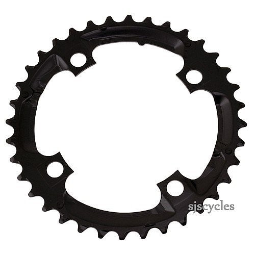 Shimano Deore M590 36T 104mm BCD 4 Bolt 9 Speed Black Middle Chainring