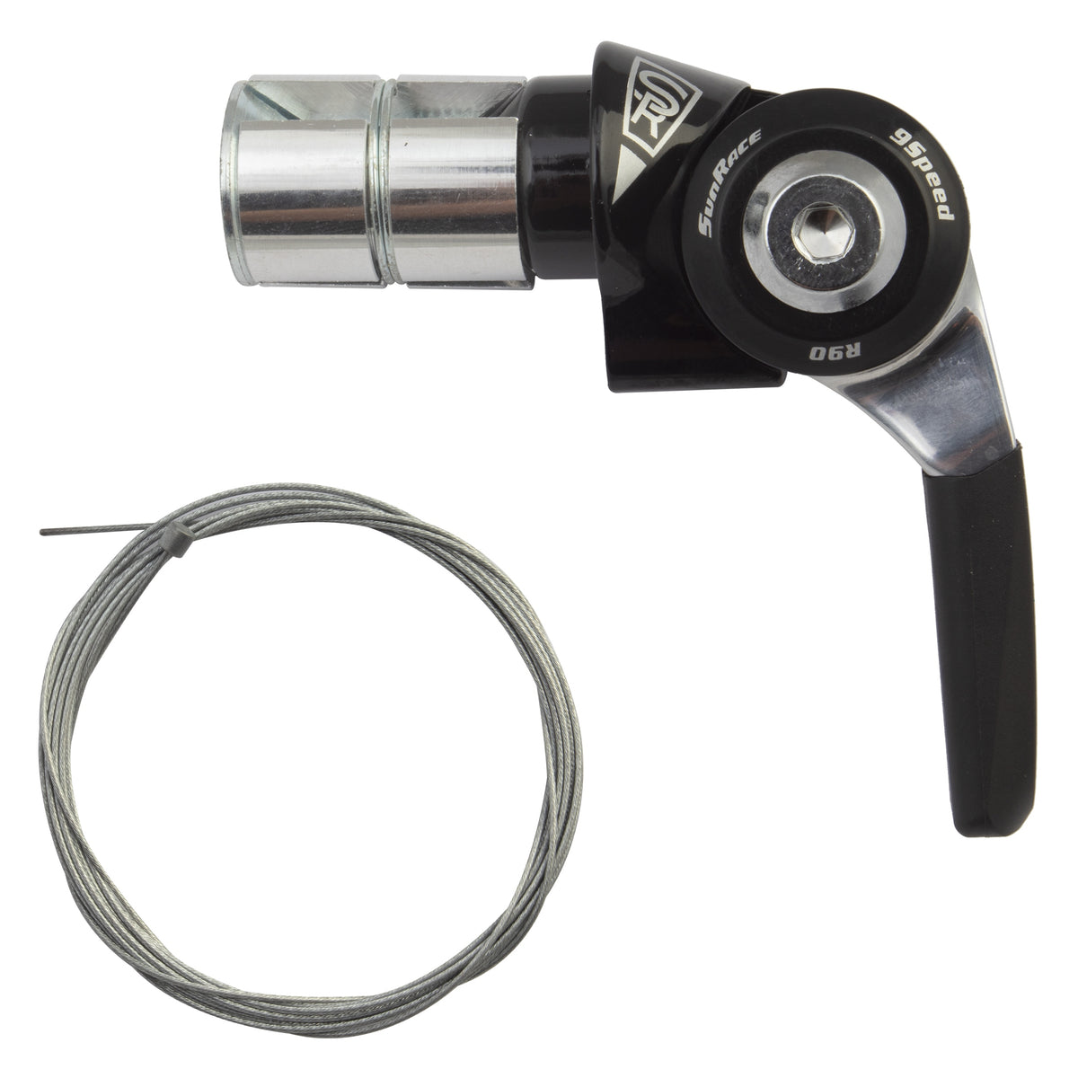 SunRace SL-R96 Bar End Shifter, Right / Rear, 9-Speed Indexed, Black/Silver
