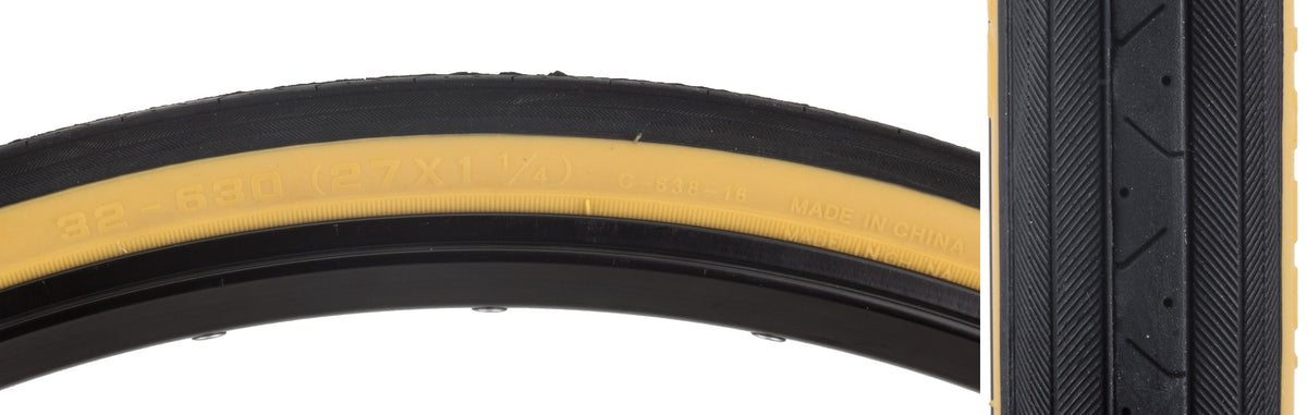 Sunlite Road Raised Center CST638 Tire, 27x1-1/4, Black/Gum