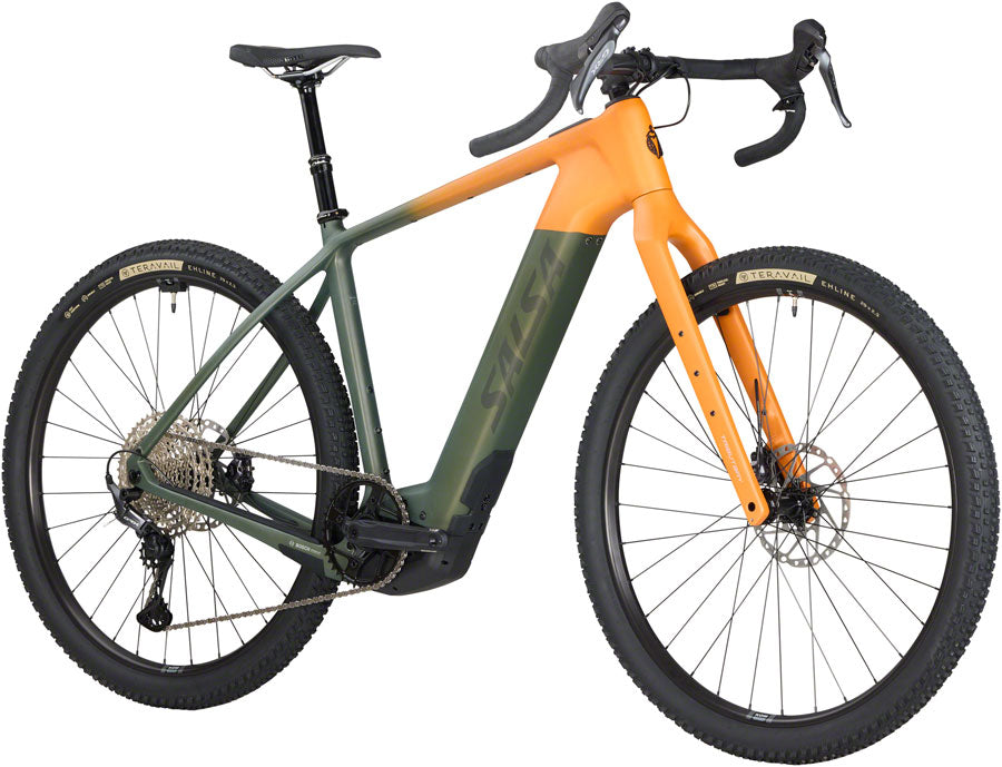 Salsa Tributary C GRX 820 Ebike - 29", Carbon, Dark Pine/Terracotta, X-Large