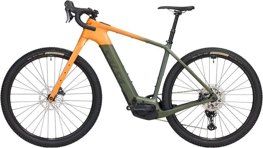 Salsa Tributary C GRX 820 Ebike - 29", Carbon, Dark Pine/Terracotta, X-Large