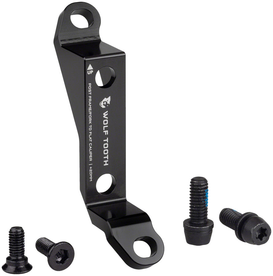 Wolf Tooth Post Mount to Flat Mount Disc Brake Adapter - +20mm Black