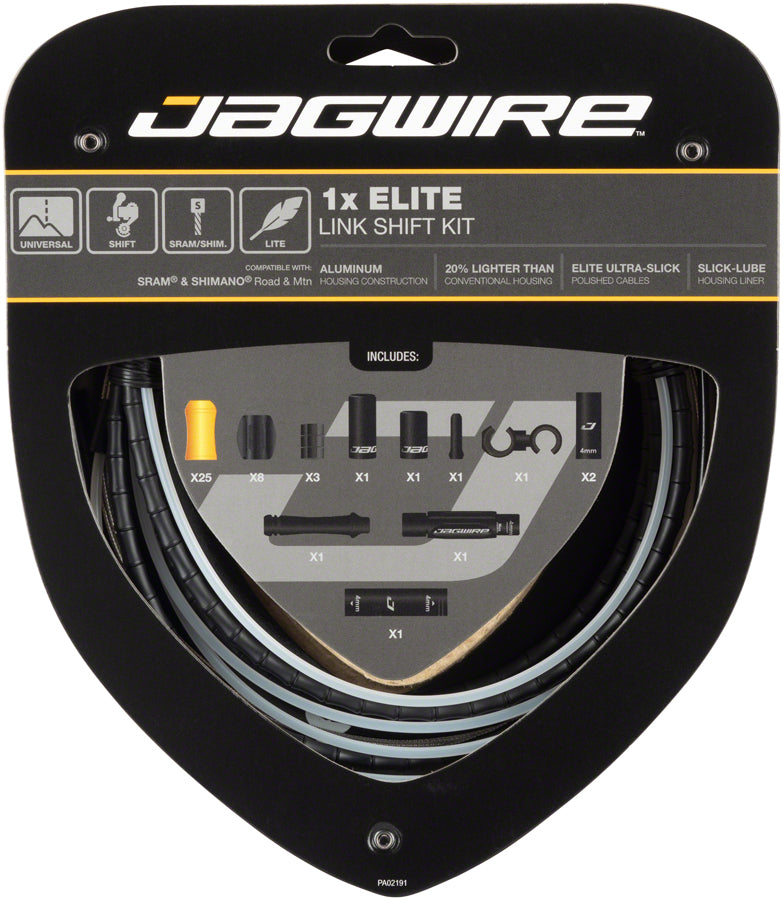 Jagwire 1x Elite Link Shift Cable Kit SRAM/Shimano with Polished Ultra-Slick Cable Ltd. Gray