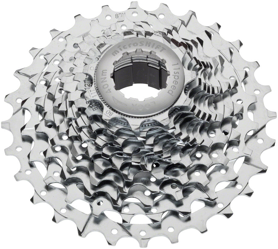 Micro Shift G11 Cassette 11 Speed, 11 28t, Silver, Chrome Plated, With Spider