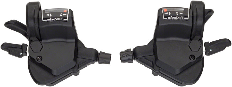 Micro Shift Mezzo Thumb Tap Shifter Set 7 Speed Triple Optical Gear Indicator Shimano Compatible