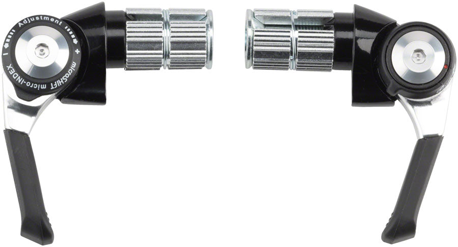 Micro Shift Bar End Shifter Set, 8 Speed Road, Double/Triple, Shimano Compatible, Black