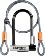 Kryptonite, Krypto Lok Mini 7 W/Cable (Dd), U Lock, Key, 83x178mm (With 122cm Cable), 3.25''X7'' + 4', Thickness In Mm: 13mm, Grey