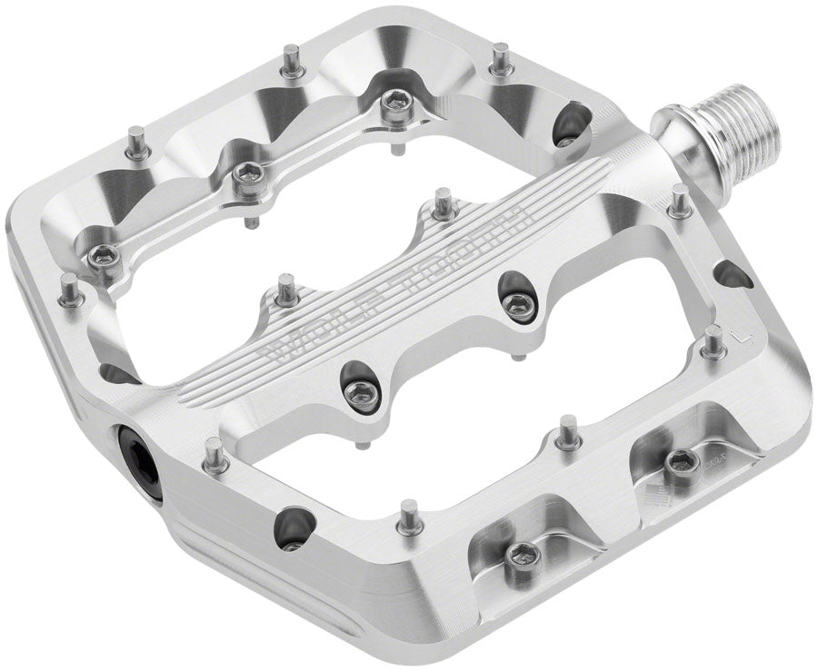 Wolf Tooth Waveform Pedals | Large Silver Bike Pedals