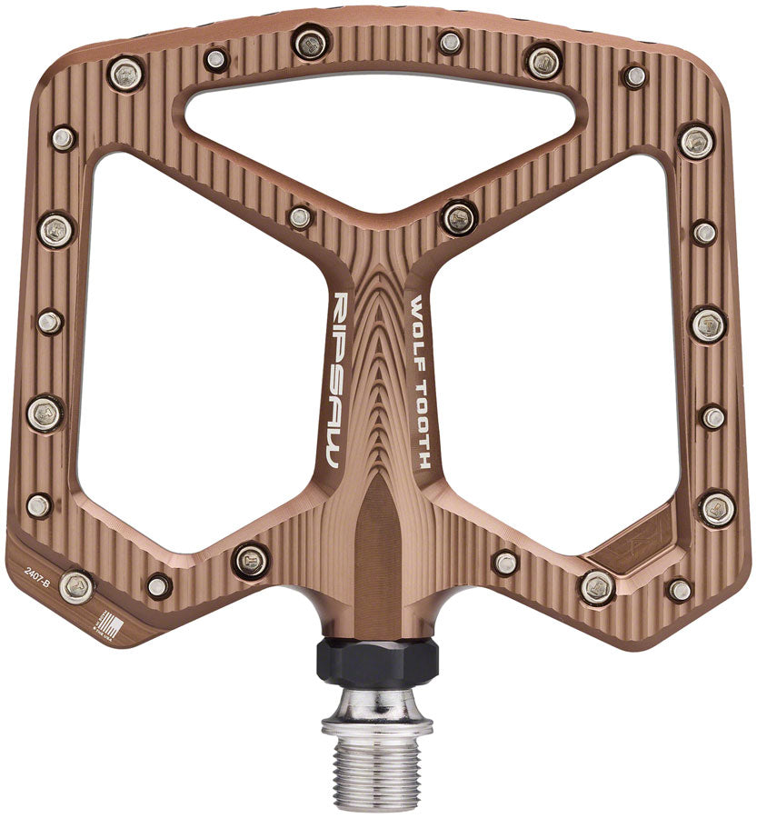 Wolf Tooth Ripsaw Aluminum Pedals - Platform Aluminum 9/16 Black Orange