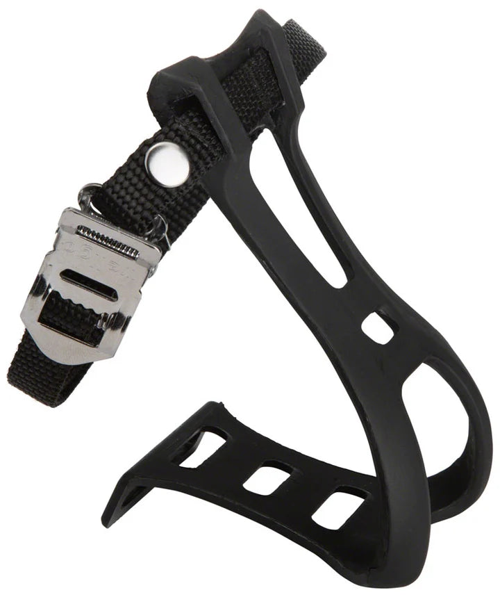 Dimension Resin Toe Clips and Straps, Medium, Black