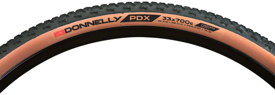 Donnelly Sports Pdx Tire 700 X 33, Tubeless, Folding, Black/Tan