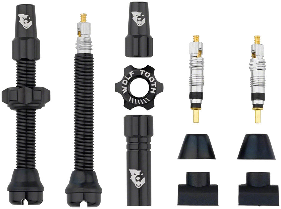 Wolf Tooth Tubeless Valve Stem Kit 44 Mm, Black