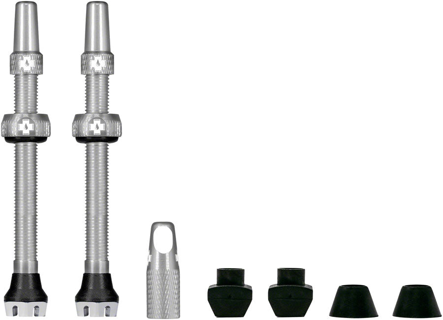 Muc Off V2 Tubeless Valve Kit Silver, 60mm, Pair