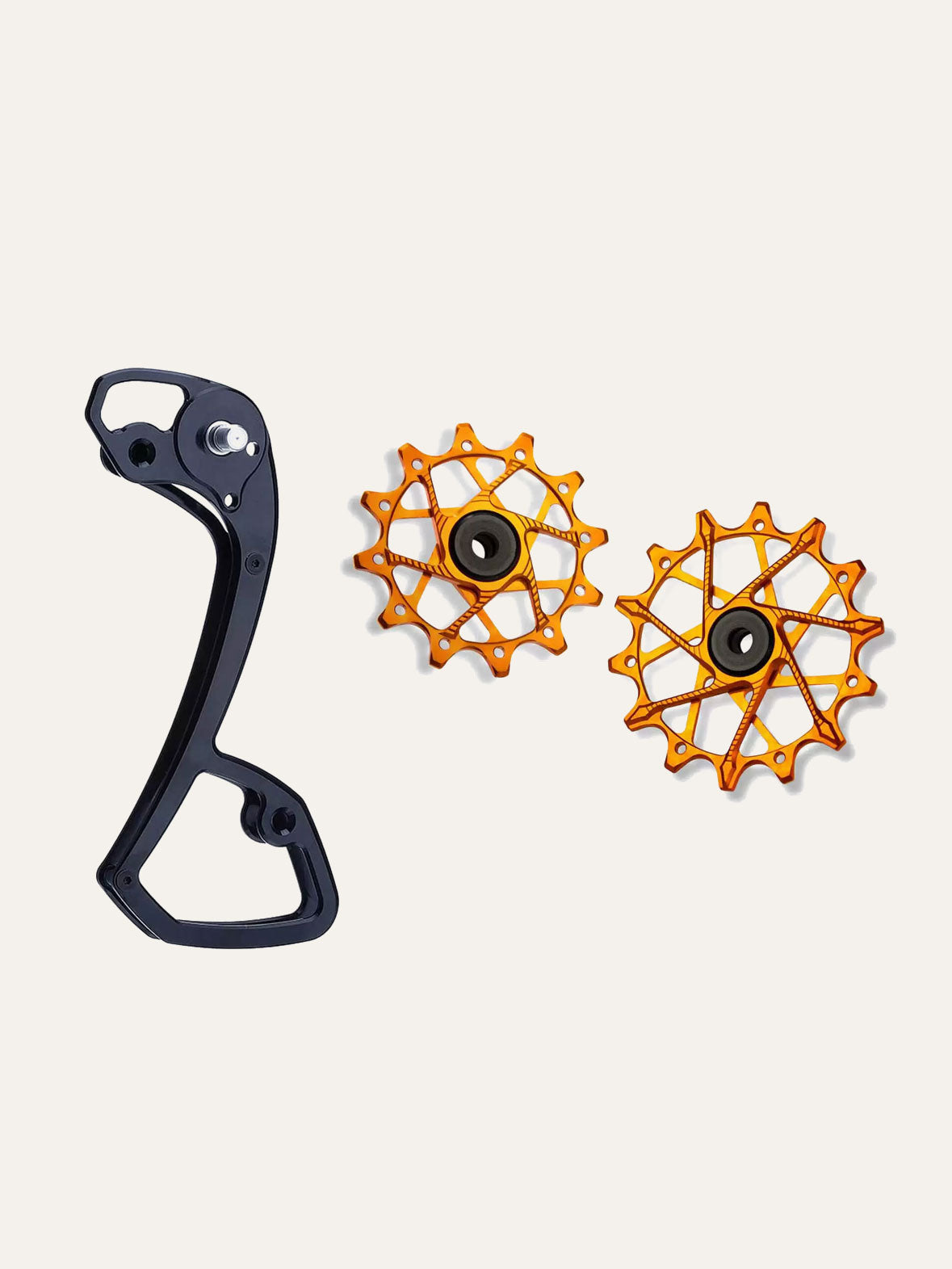 Rear Derailleur Cage + Pulleys Kit for SRAM Force AXS 12-speed (black/orange)