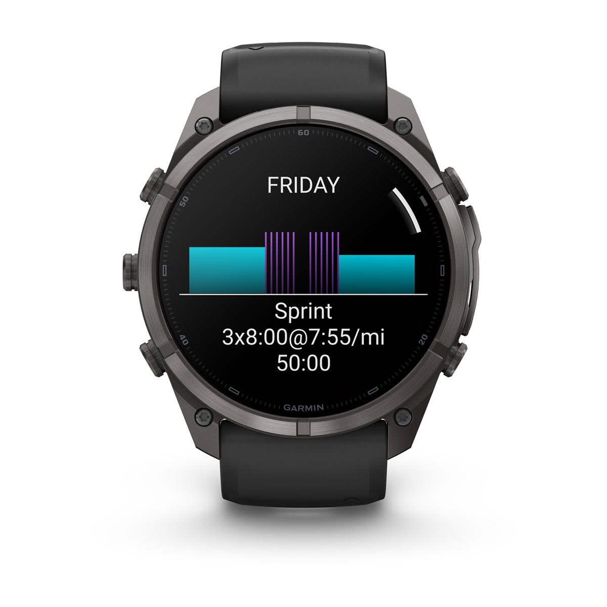Garmin fenix 9 Pro Smartwatch - 51mm, AMOLED, Carbon Gray DLC Titanium with Black/Pebble Gray Silicone Band