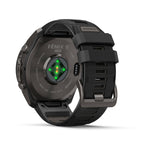 Garmin fenix 9 Pro Smartwatch - 51mm, AMOLED, Carbon Gray DLC Titanium with Black/Pebble Gray Silicone Band