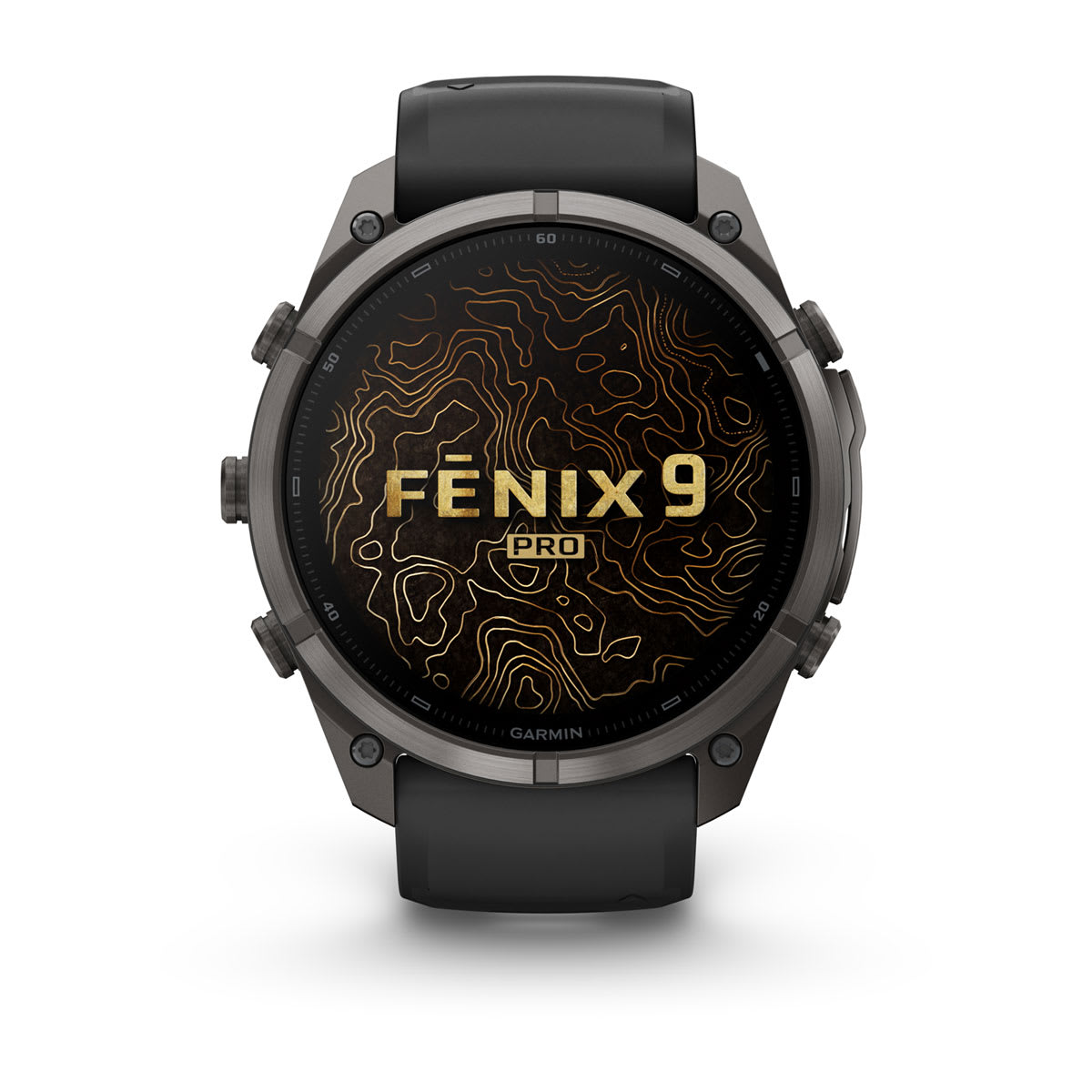 Garmin fenix 9 Pro Smartwatch - 51mm, AMOLED, Carbon Gray DLC Titanium with Black/Pebble Gray Silicone Band