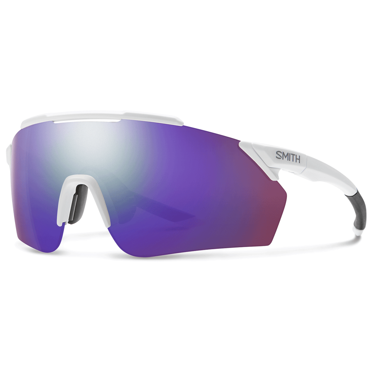 Smith Ruckus Sunglasses, Matte White, ChromaPop Violet Mirror